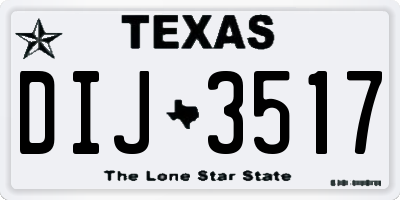 TX license plate DIJ3517