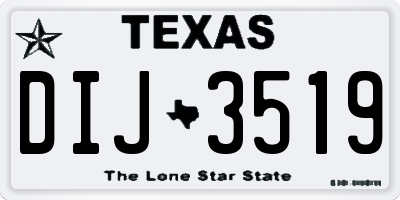 TX license plate DIJ3519
