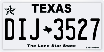 TX license plate DIJ3527