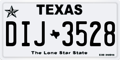 TX license plate DIJ3528
