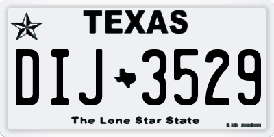 TX license plate DIJ3529