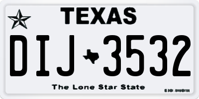 TX license plate DIJ3532