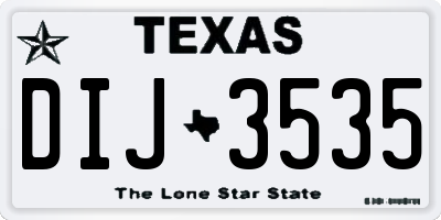 TX license plate DIJ3535