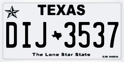 TX license plate DIJ3537