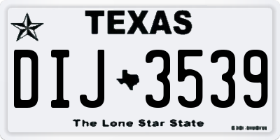 TX license plate DIJ3539