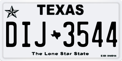 TX license plate DIJ3544