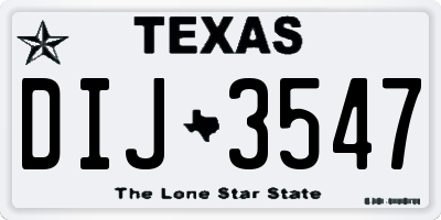 TX license plate DIJ3547