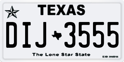 TX license plate DIJ3555