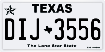 TX license plate DIJ3556