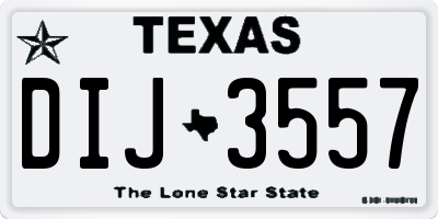 TX license plate DIJ3557