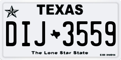 TX license plate DIJ3559