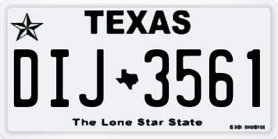 TX license plate DIJ3561