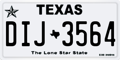 TX license plate DIJ3564