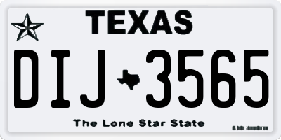TX license plate DIJ3565