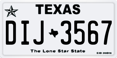TX license plate DIJ3567