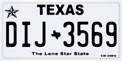 TX license plate DIJ3569