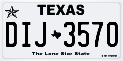 TX license plate DIJ3570