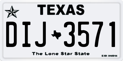 TX license plate DIJ3571