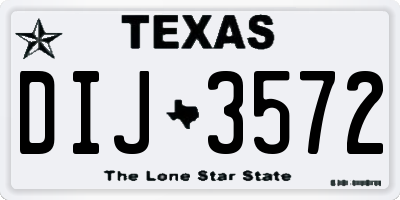 TX license plate DIJ3572