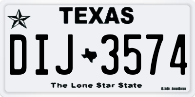 TX license plate DIJ3574