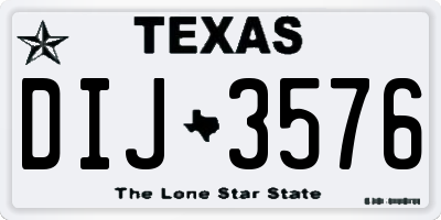 TX license plate DIJ3576