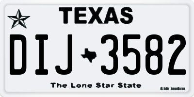 TX license plate DIJ3582