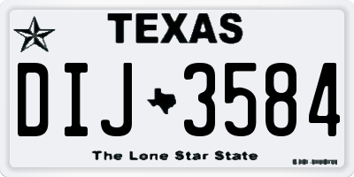 TX license plate DIJ3584