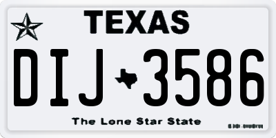 TX license plate DIJ3586