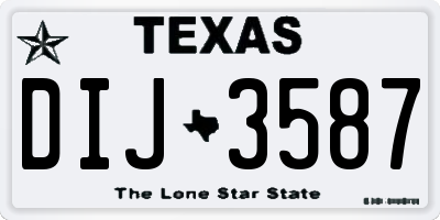 TX license plate DIJ3587