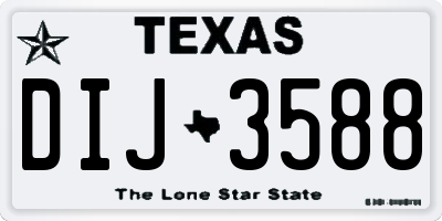 TX license plate DIJ3588