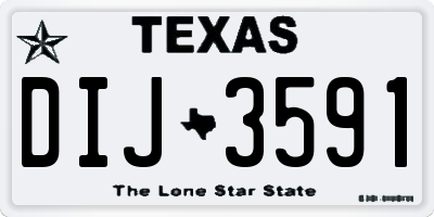 TX license plate DIJ3591