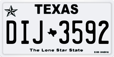 TX license plate DIJ3592