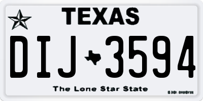 TX license plate DIJ3594