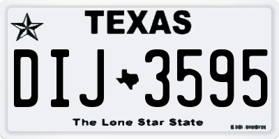 TX license plate DIJ3595