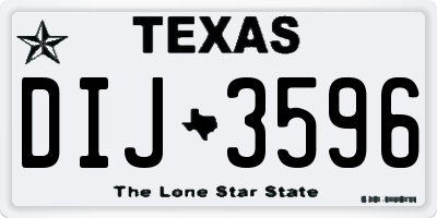 TX license plate DIJ3596