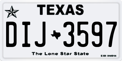 TX license plate DIJ3597