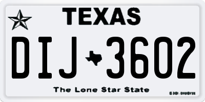 TX license plate DIJ3602