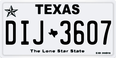 TX license plate DIJ3607