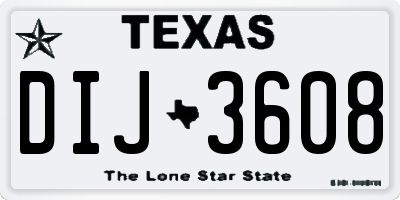 TX license plate DIJ3608