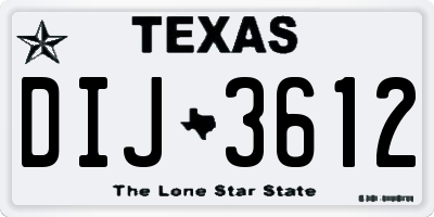 TX license plate DIJ3612