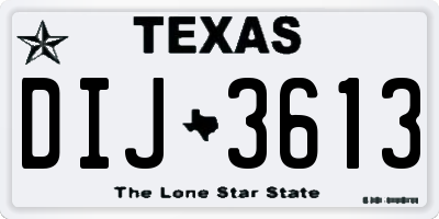 TX license plate DIJ3613