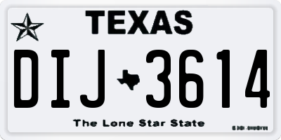 TX license plate DIJ3614