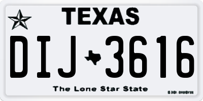 TX license plate DIJ3616