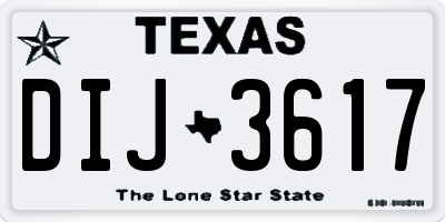 TX license plate DIJ3617