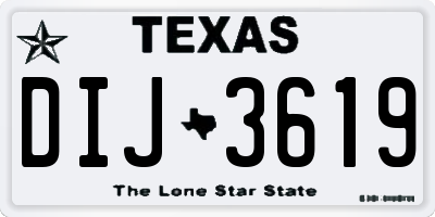 TX license plate DIJ3619