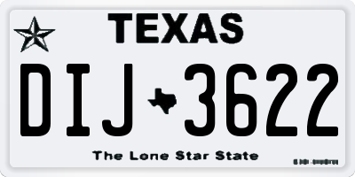 TX license plate DIJ3622