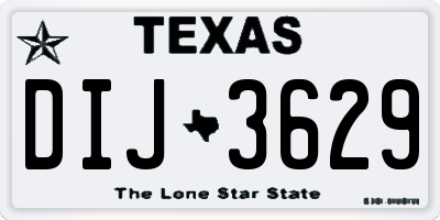 TX license plate DIJ3629
