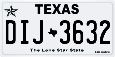 TX license plate DIJ3632