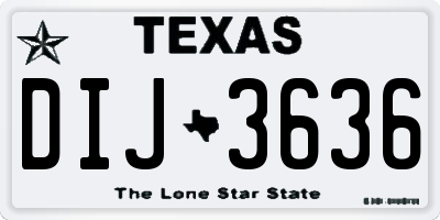 TX license plate DIJ3636