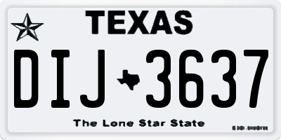 TX license plate DIJ3637